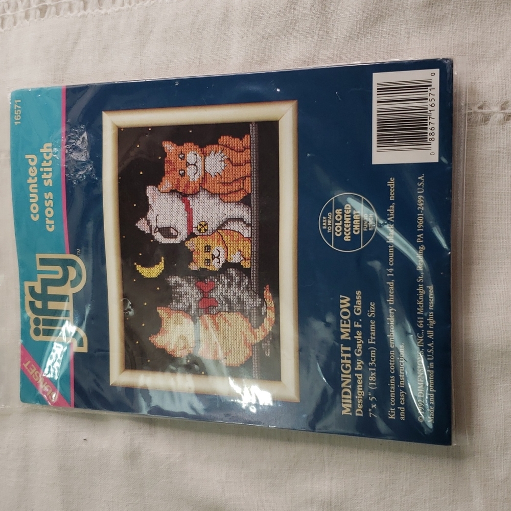 Cats 1992 Dimensions Jiffy counted cross‎ stitch  NWT